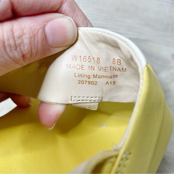 Cole Haan Grand 360 Leather T-Strap Thong Sandals Yellow White Size 8M - Picture 5 of 7